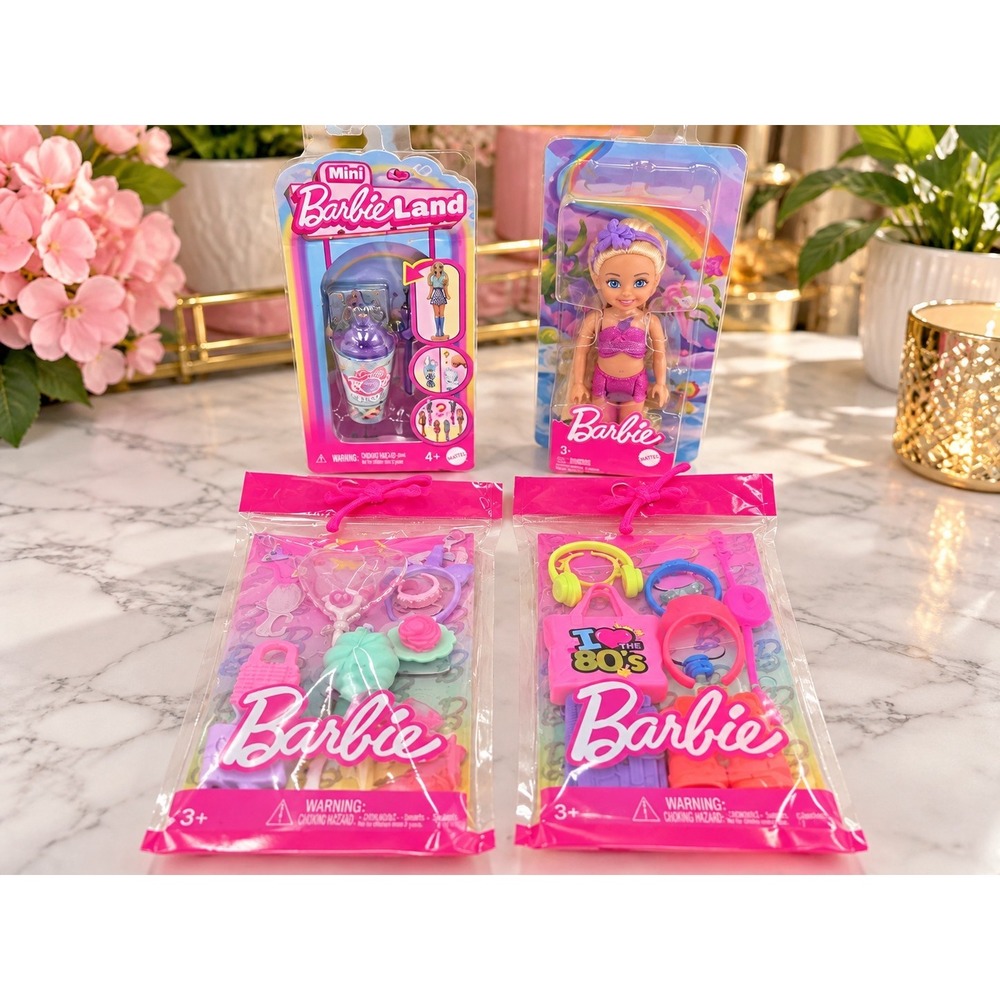 Barbie Mini Doll Accessories Fashion Pack Lot of 4 Mini BarbieLand Y2K 90s Style